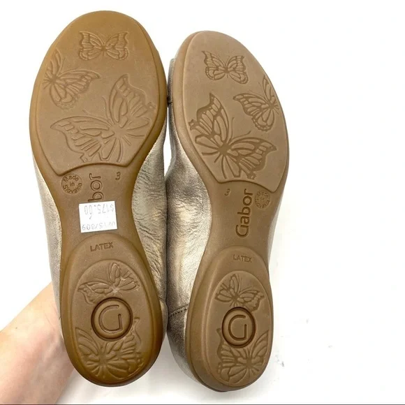 Gabor Gold metallic buckle ballet flats 22.624.62 - Picture 5 of 8